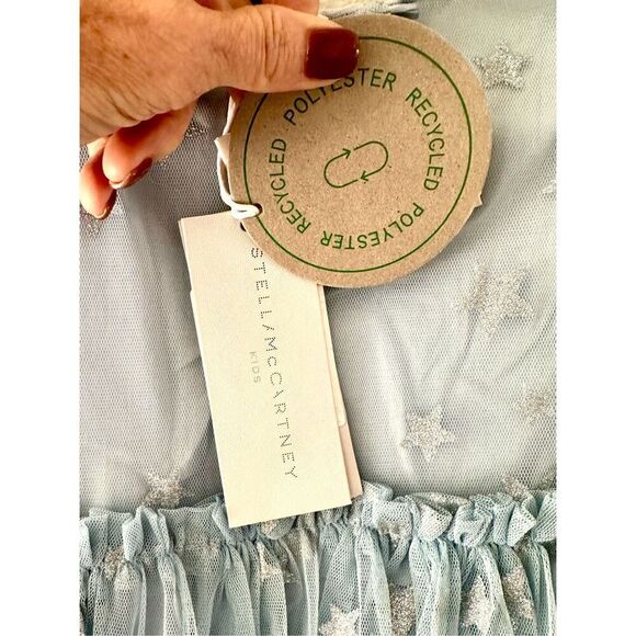 NWT Stella Mc Cartney child light blue tulle dress with silver star Size 8 - Picture 6 of 8